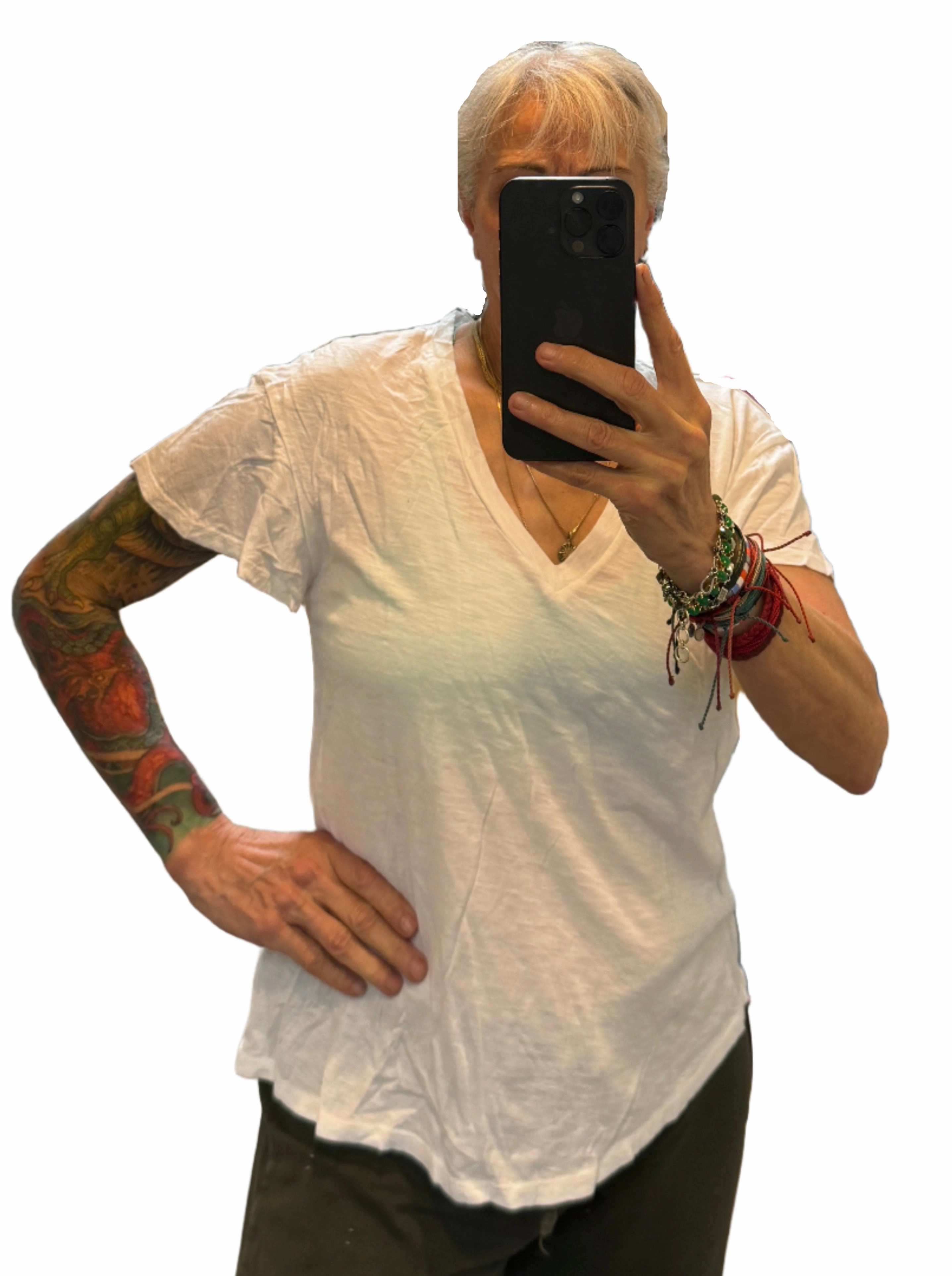 TLA V-Neck Crop Flutter Sleeve Tee and Petite
