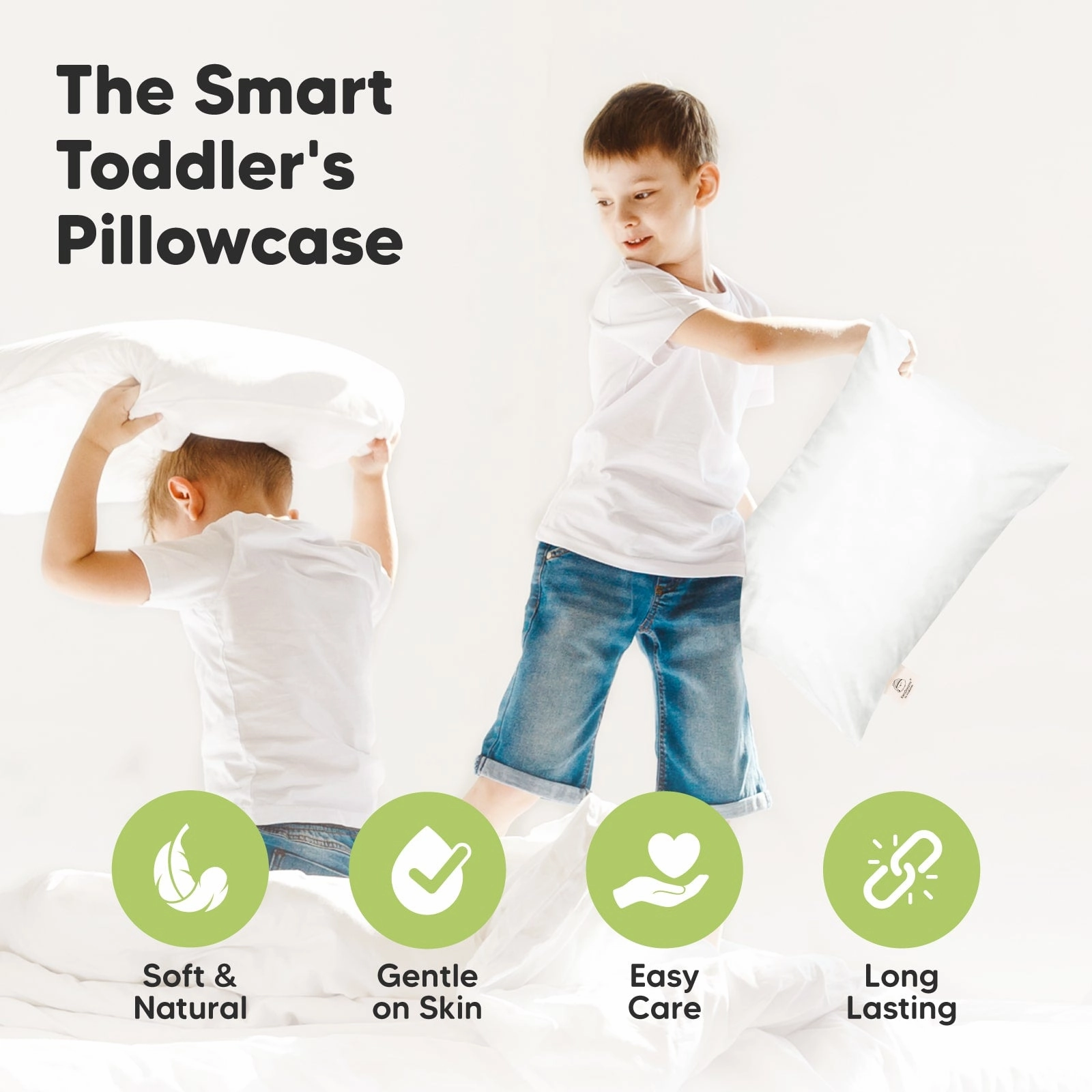 Toddler Pillowcase 13X18" (Soft White)