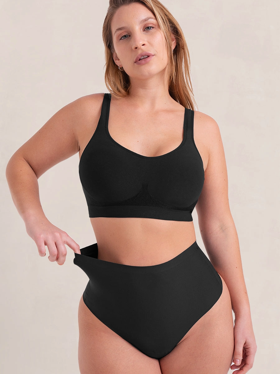 Truekind® Seamless Stretch Mid-Waist Thong