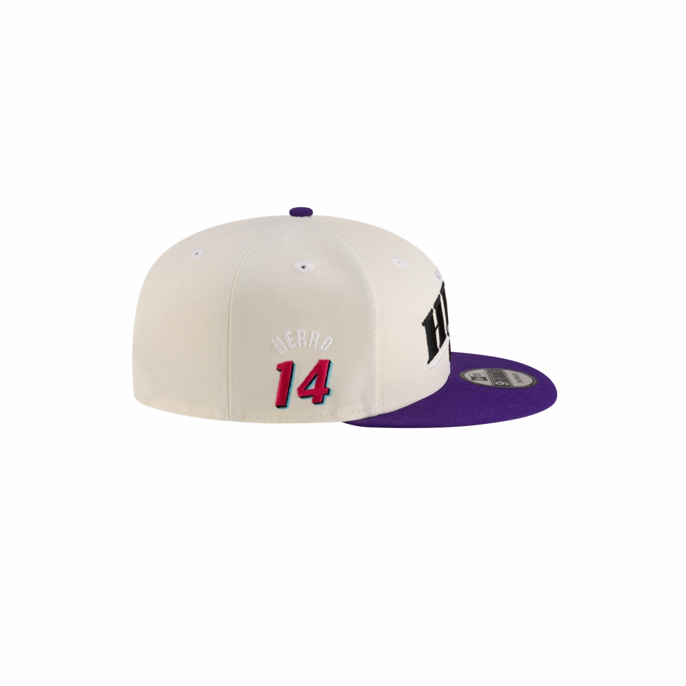Tyler Herro New Era Cream Purple Snapback