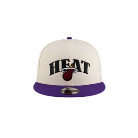 Tyler Herro New Era Cream Purple Snapback