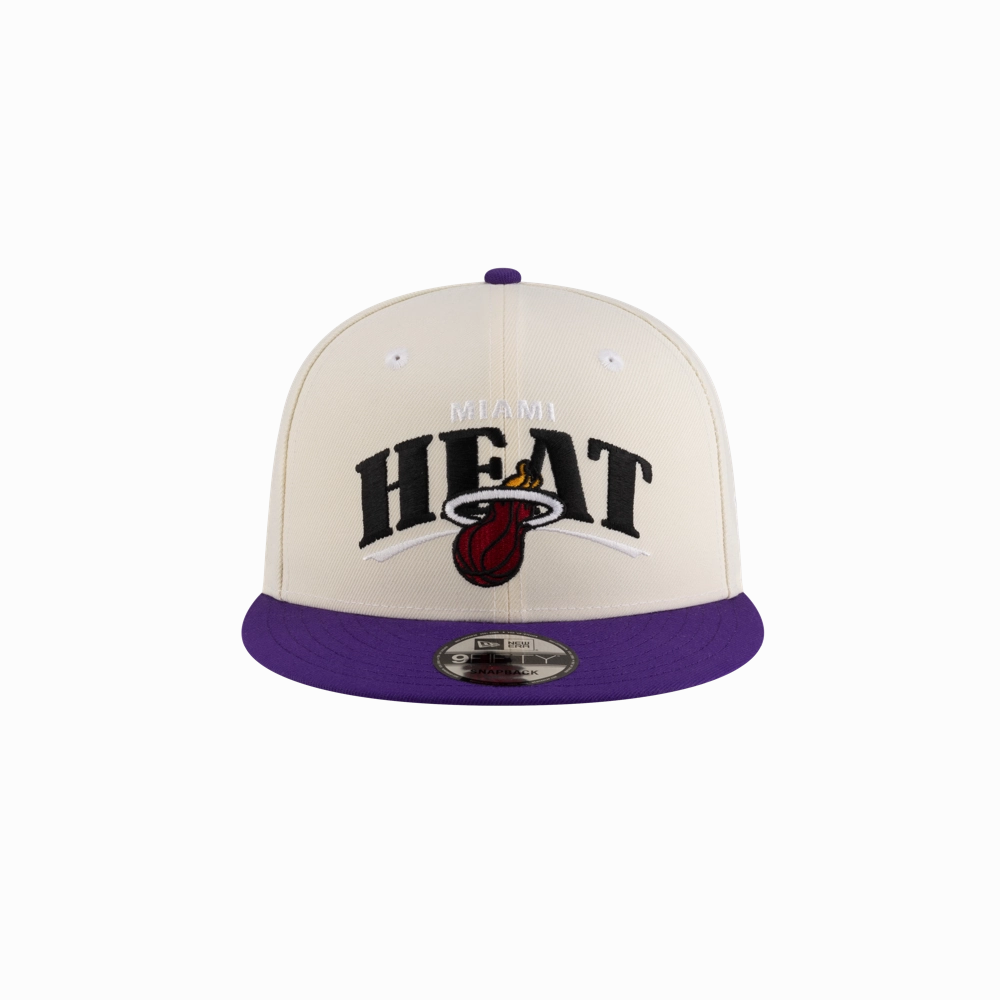 Tyler Herro New Era Cream Purple Snapback