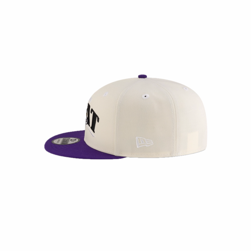 Tyler Herro New Era Cream Purple Snapback
