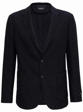 Z Zegna Logo Patch Tailored Blazer